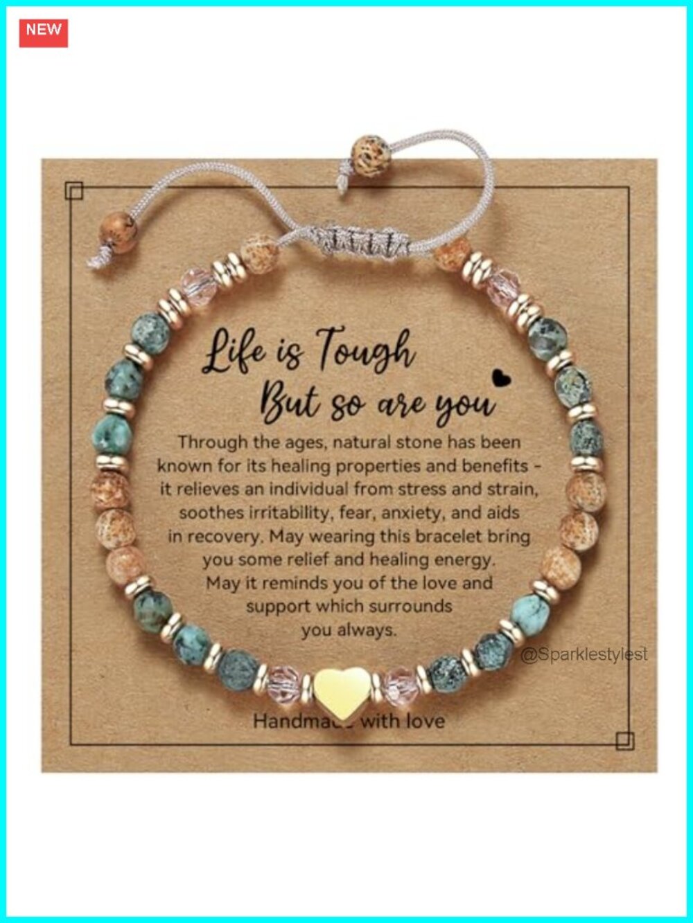Natural Stone Stretch Bracelet Inspirational Gift for Women